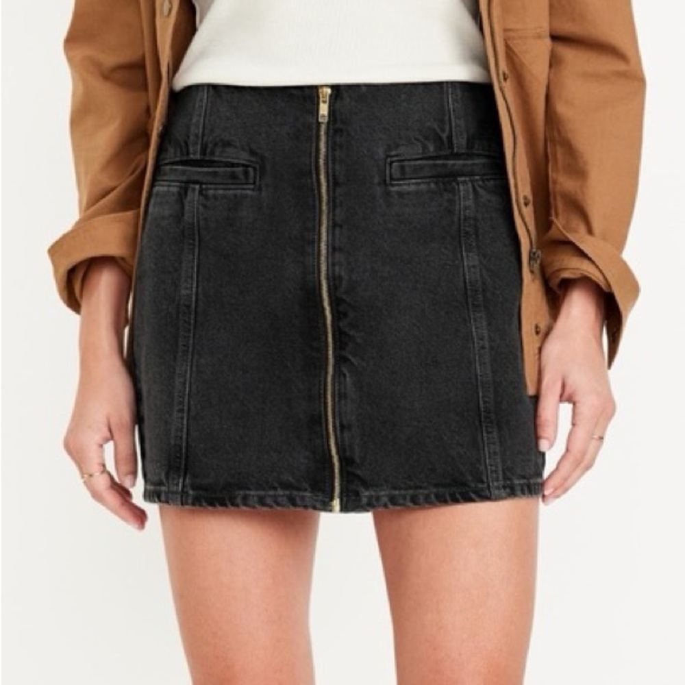 Old Navy Black Denim Mini Skirt